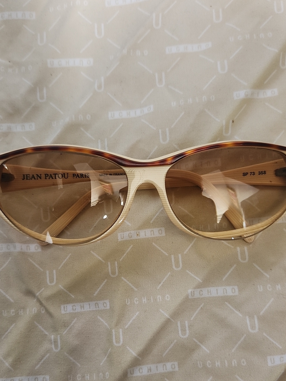 Jean Patou Paris Beige Tortoiseshell Women's Sunglasses
